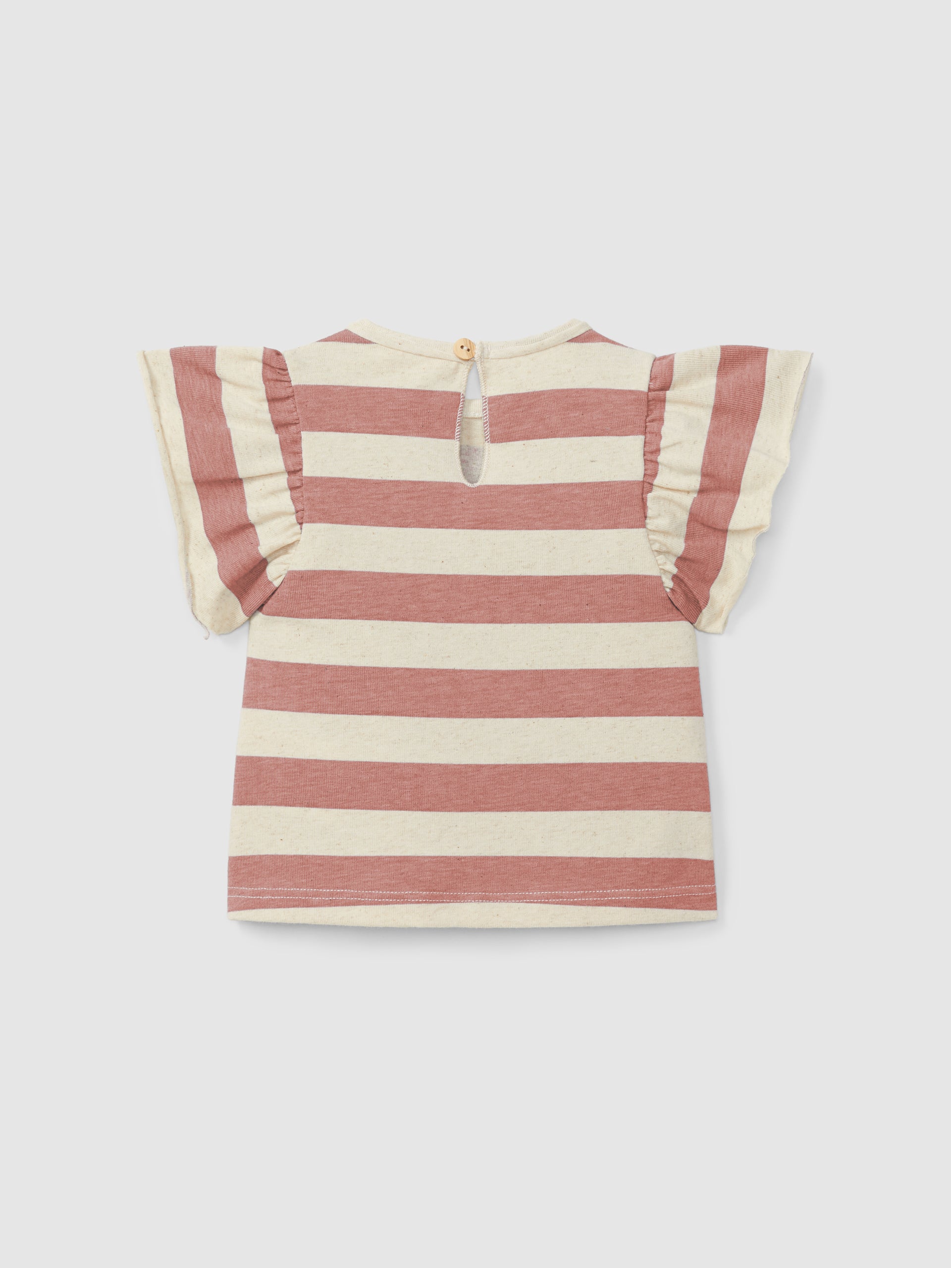 T-shirt a righe con maniche a balze maglietta