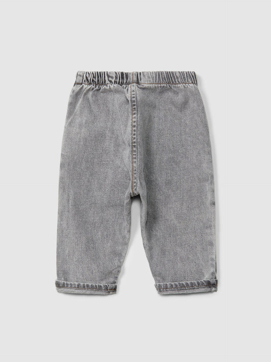 Pantaloni pull-up in cotone biologico in jeans