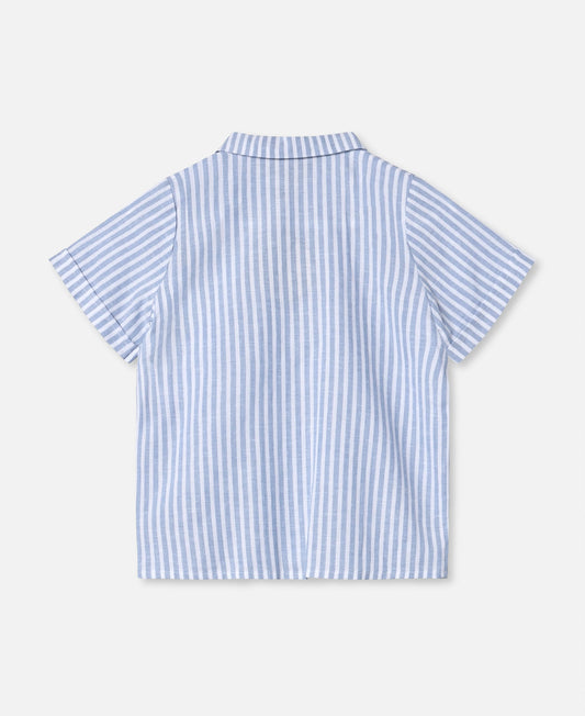 Camicia a righe azzurra camicia
