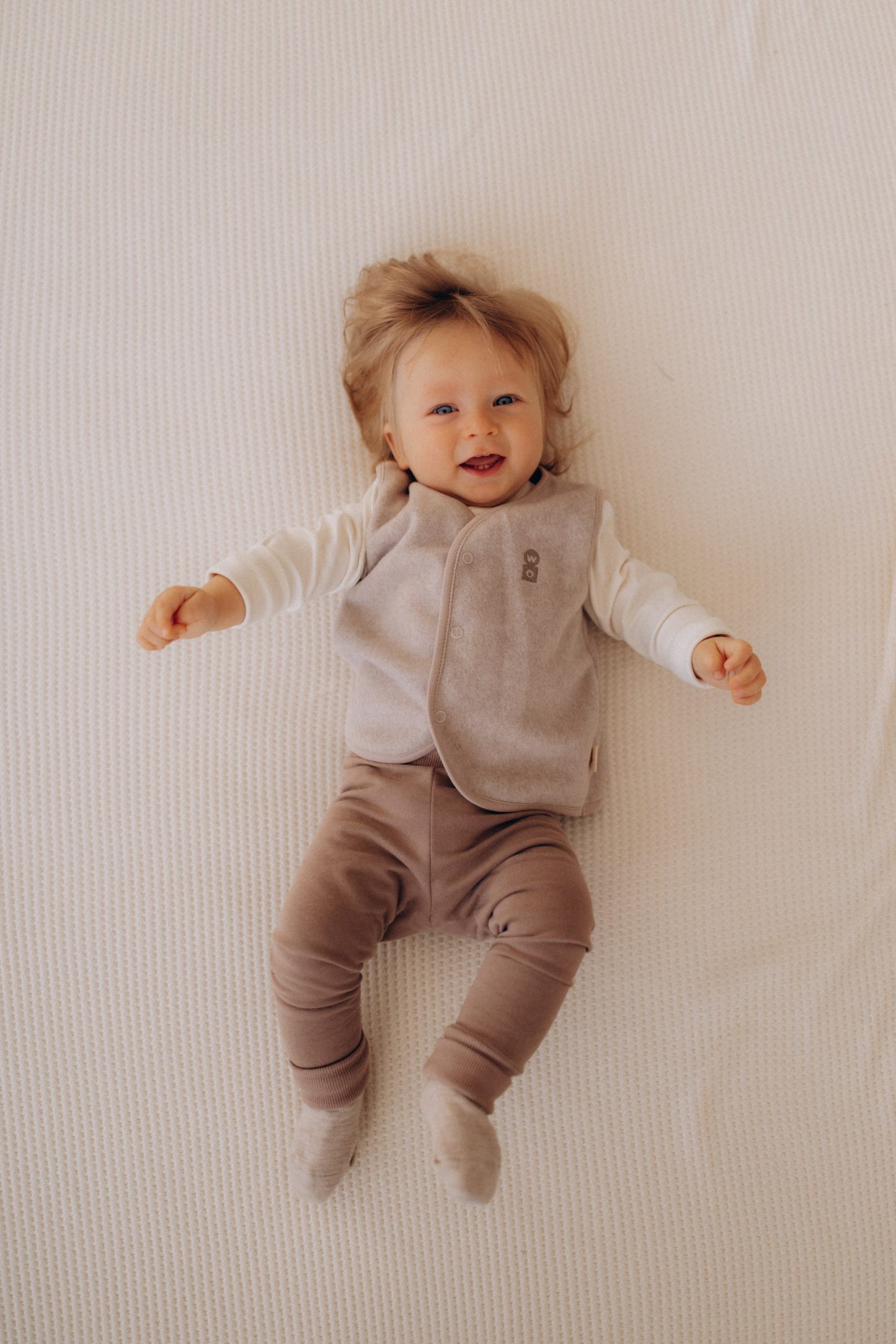 Gilet neonato in felpa di cotone organico