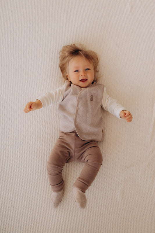 Gilet neonato in felpa di cotone organico