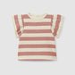 T-shirt a righe con maniche a balze maglietta