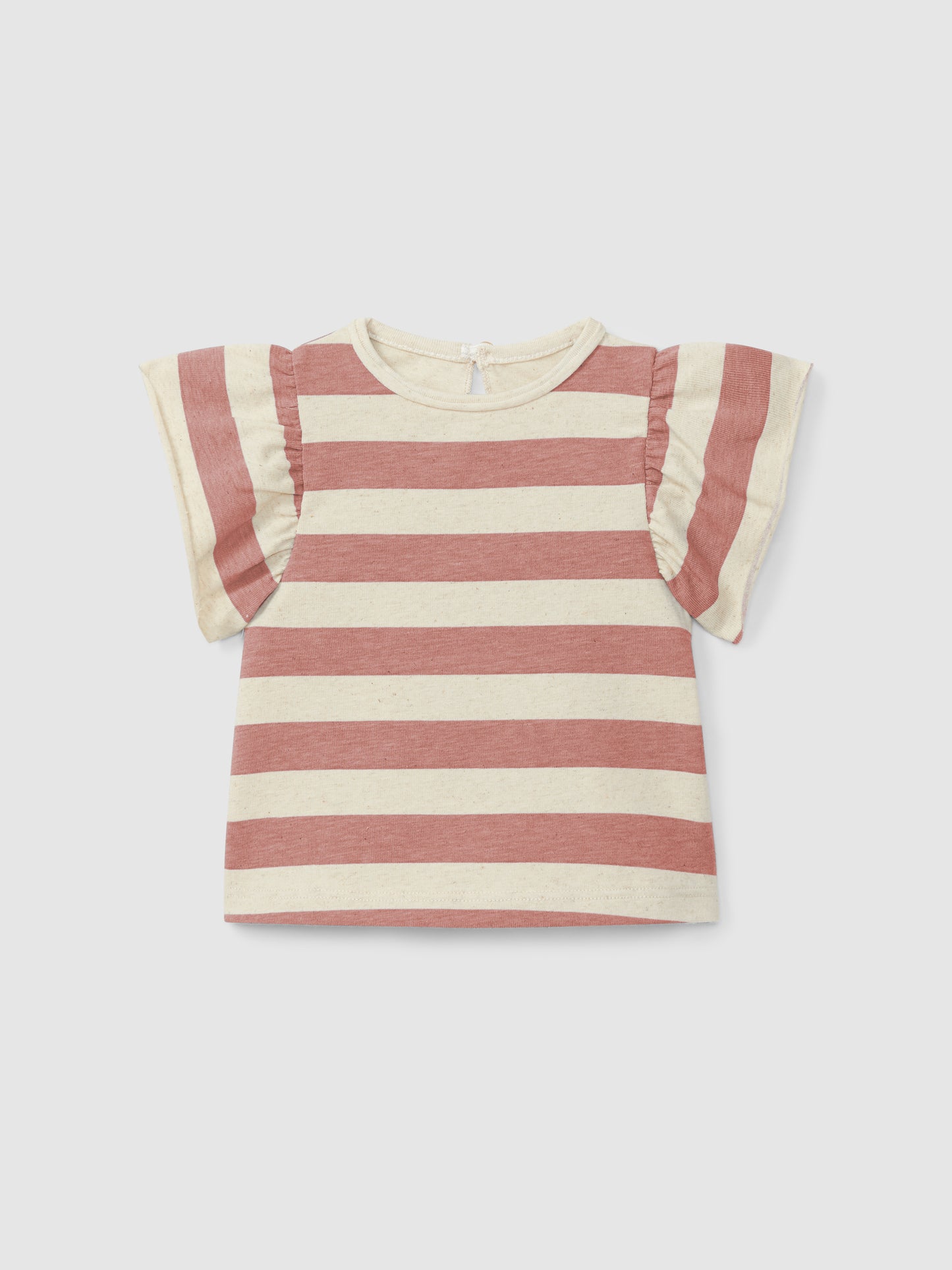 T-shirt a righe con maniche a balze maglietta