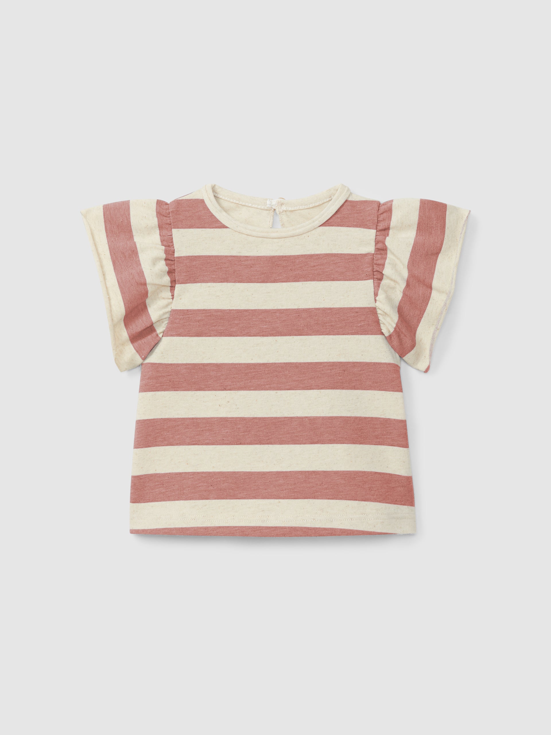 T-shirt a righe con maniche a balze maglietta