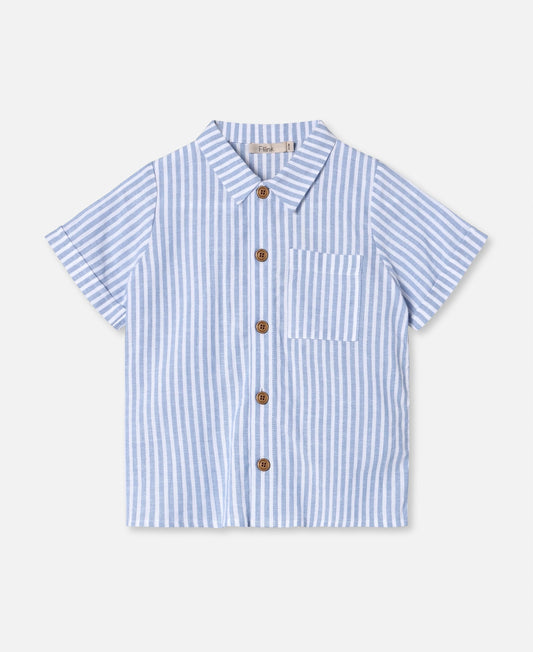 Camicia a righe azzurra