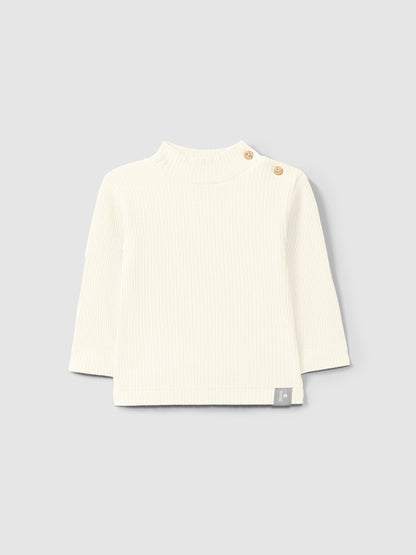 Maglia collo alto in cotone biologico