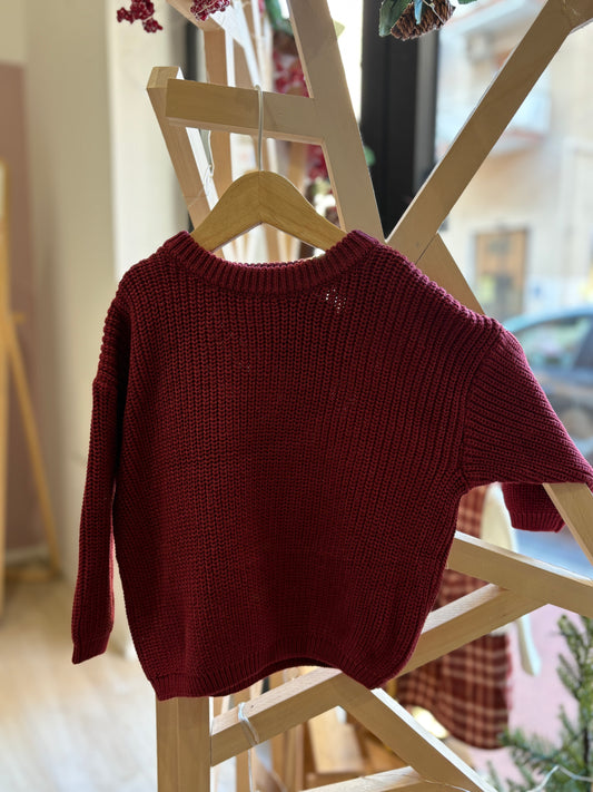 Maglioncino oversize burgundi maglioncino