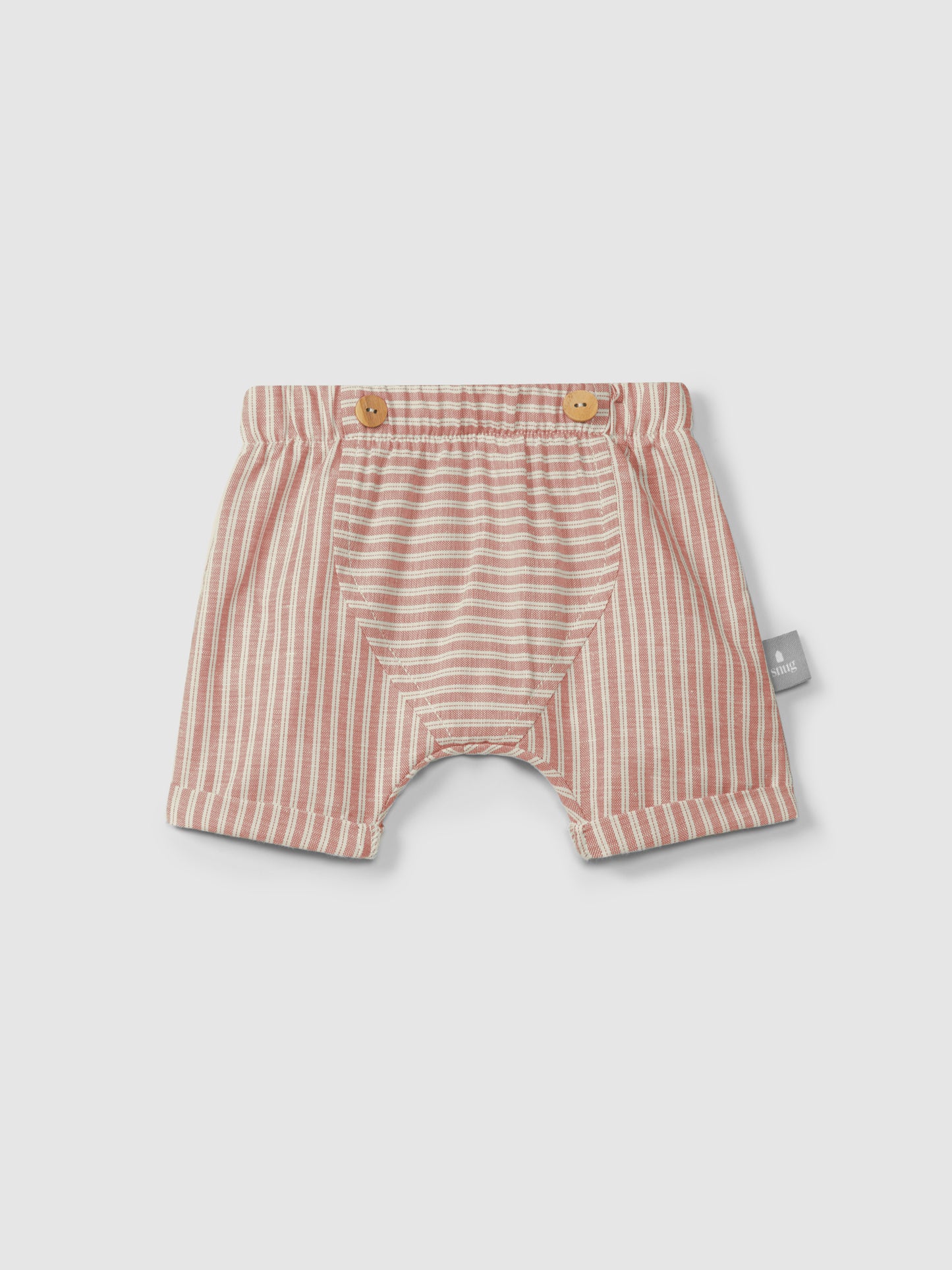 Shorts pull up in tessuto rigato pantalooncino