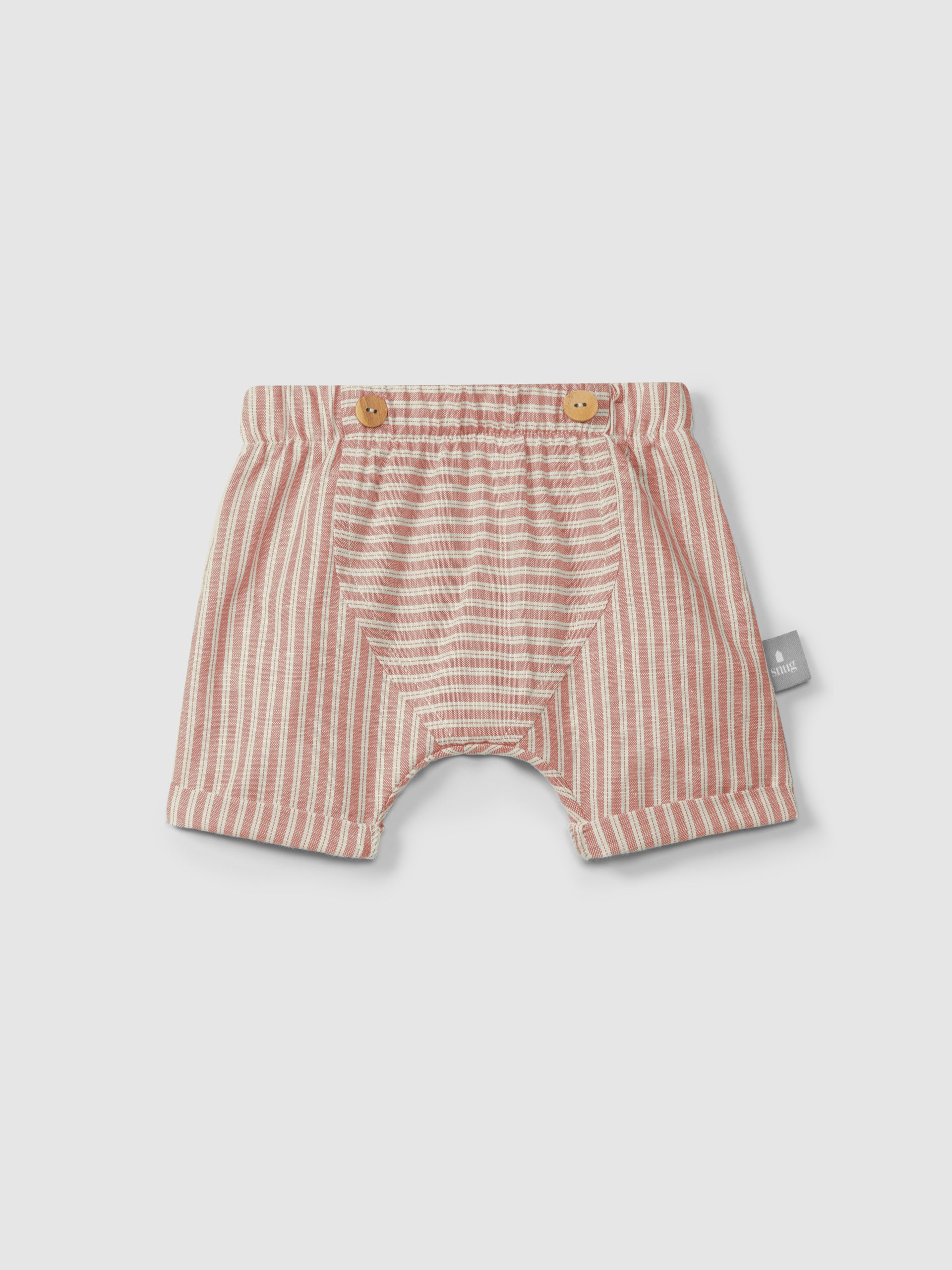 Shorts pull up in tessuto rigato pantalooncino