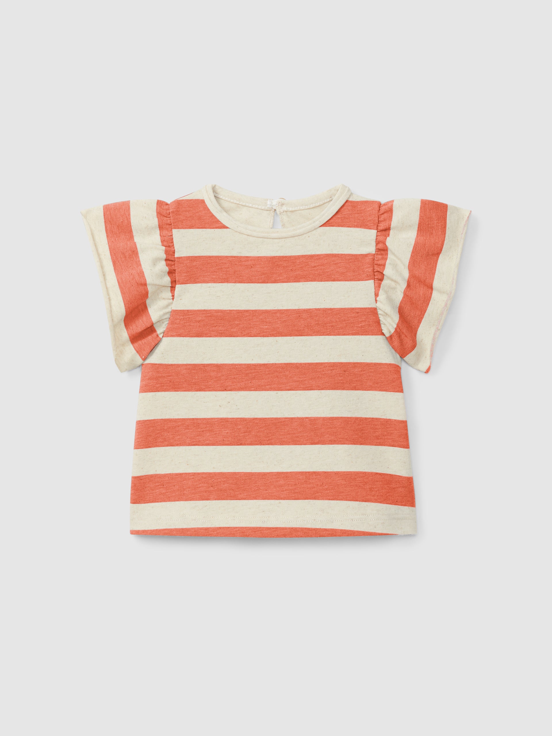 T-shirt a righe con maniche a balze maglietta