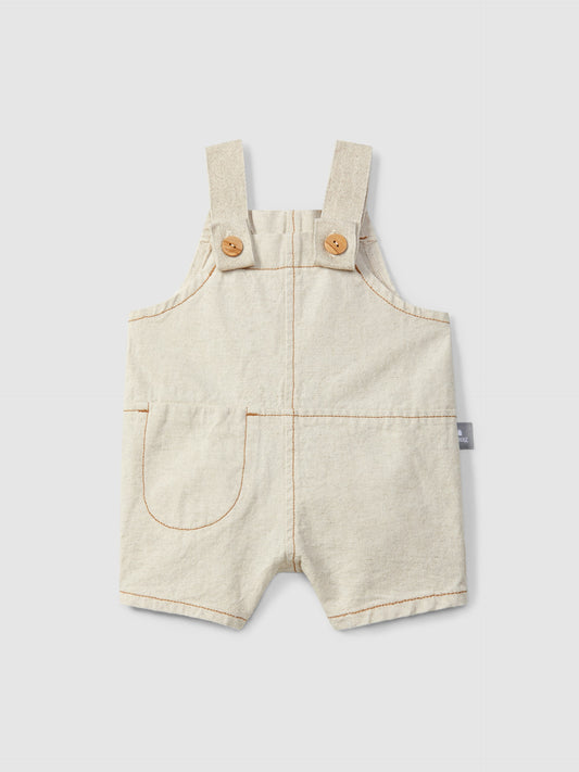 Salopette Corta Canvas Cotone Lino Neonato Salopette