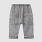 Pantaloni pull-up in cotone biologico in jeans pantalone