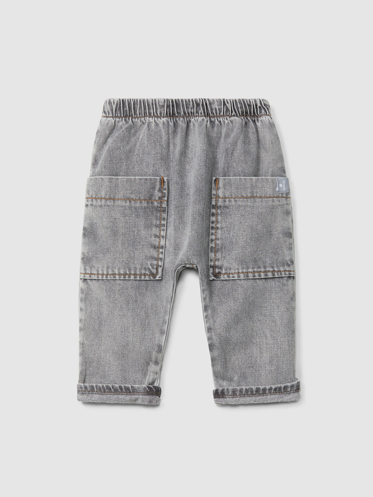 Pantaloni pull-up in cotone biologico in jeans pantalone