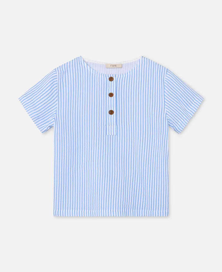 camicia in cotone a righe camicia