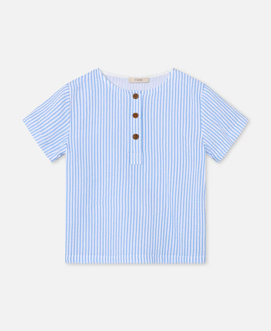 camicia in cotone a righe camicia