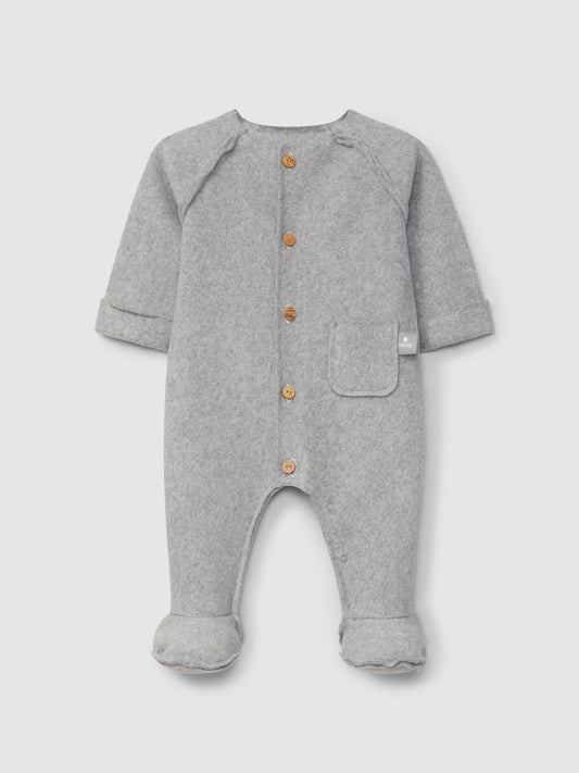 Tutina in pile di cotone biologico grigio Tutina