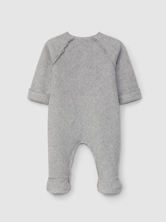 Tutina in pile di cotone biologico grigio Tutina