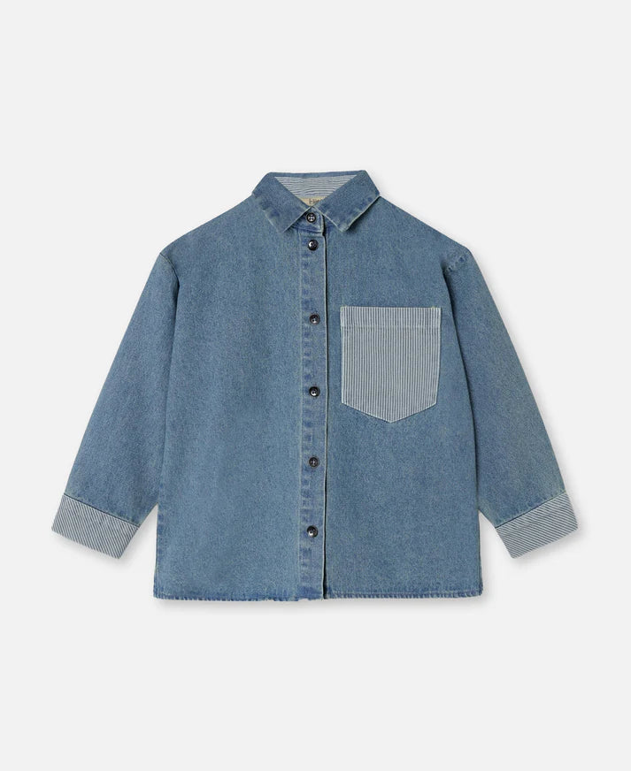 Camicia in jeans a contrasto camicia
