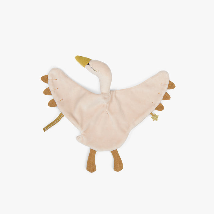 Doudou dorata a forma di cigno