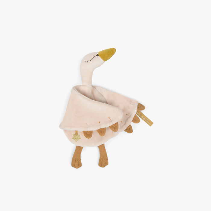 Doudou dorata a forma di cigno