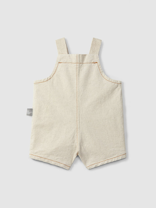 Salopette Corta Canvas Cotone Lino Neonato Salopette