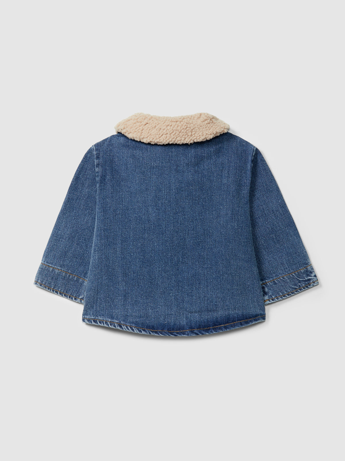 Giacca in jeans con colletto di pelliccia rimovibile