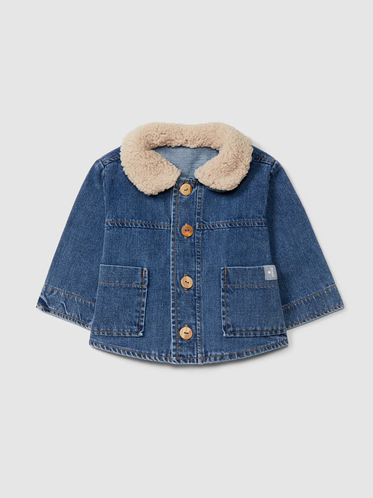 Giacca in jeans con colletto di pelliccia rimovibile
