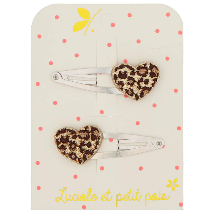 Mollette cuori leopardati