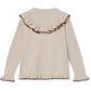 Nova cardigan con ricamo e volant