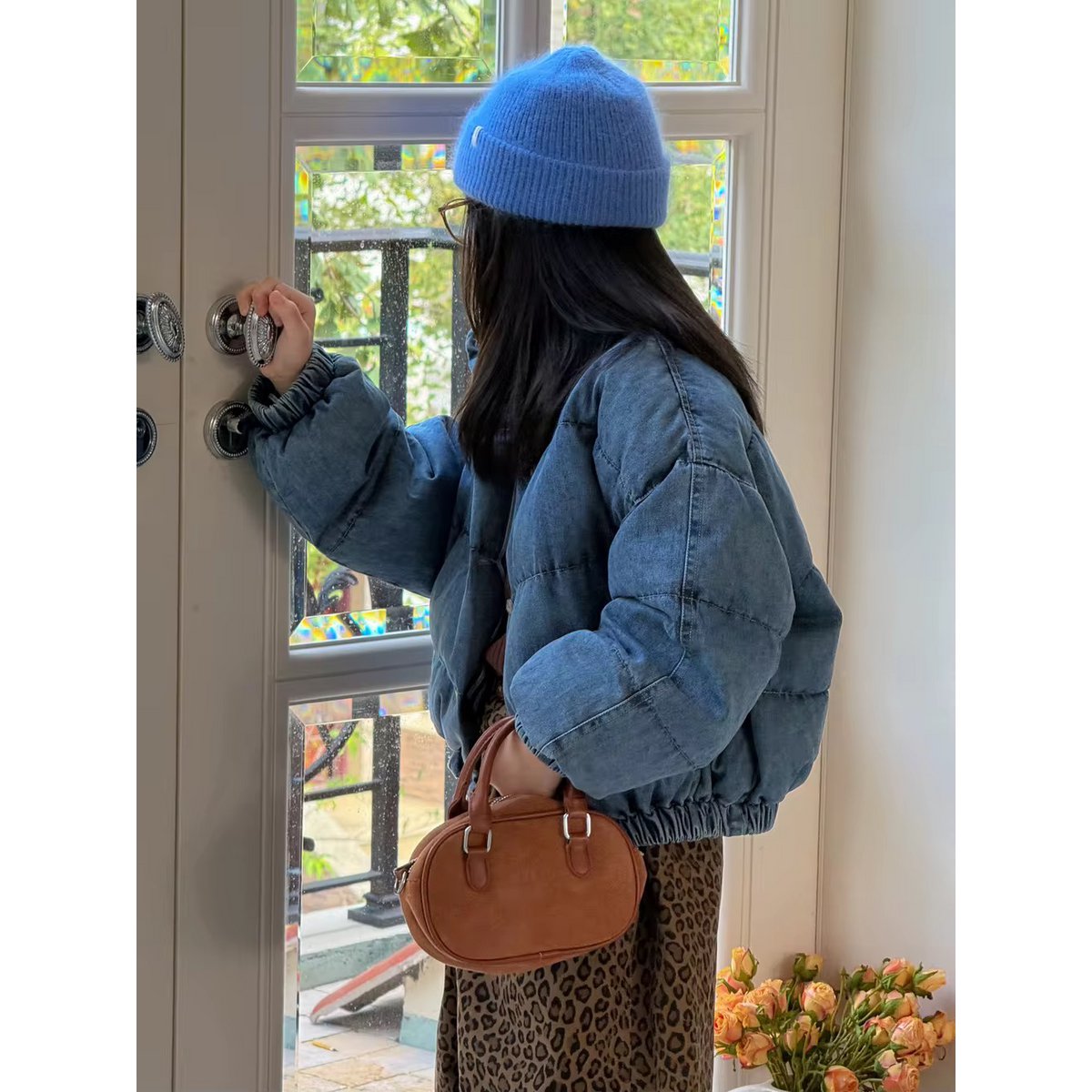 Giacca puffy in denim