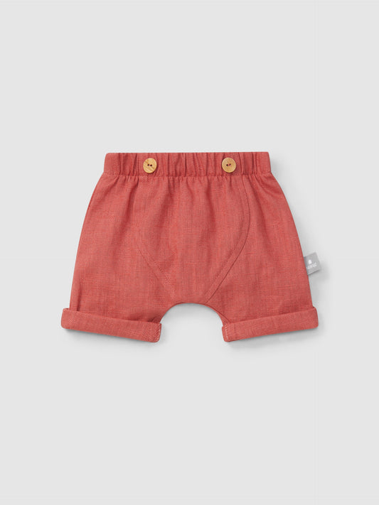 Pantaloncino in lino corallo pantaloncino