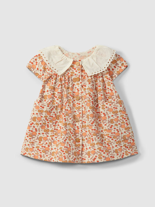 Abito in jersey stampato con dettaglio ricamato vestito