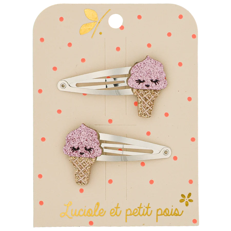 Mollette gelato alla fragola fermacapelli