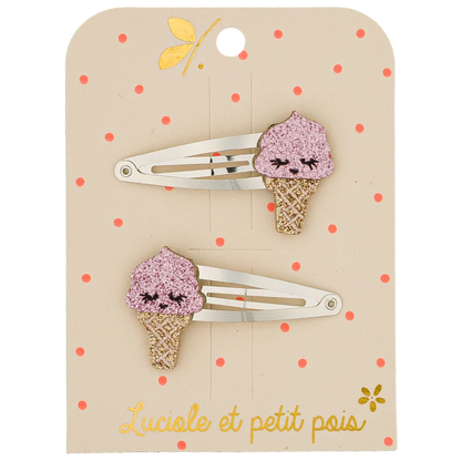 Mollette gelato alla fragola fermacapelli