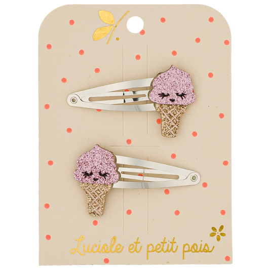 Mollette gelato alla fragola fermacapelli