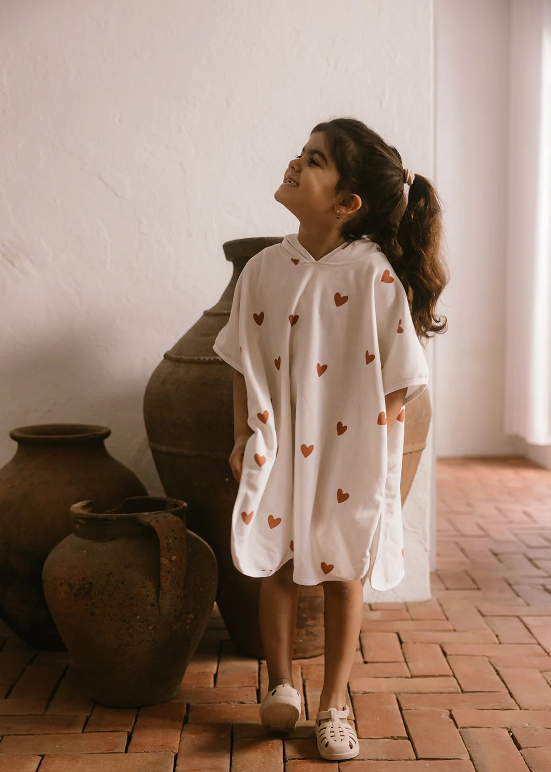 Poncho asciugamano cuori Poncho