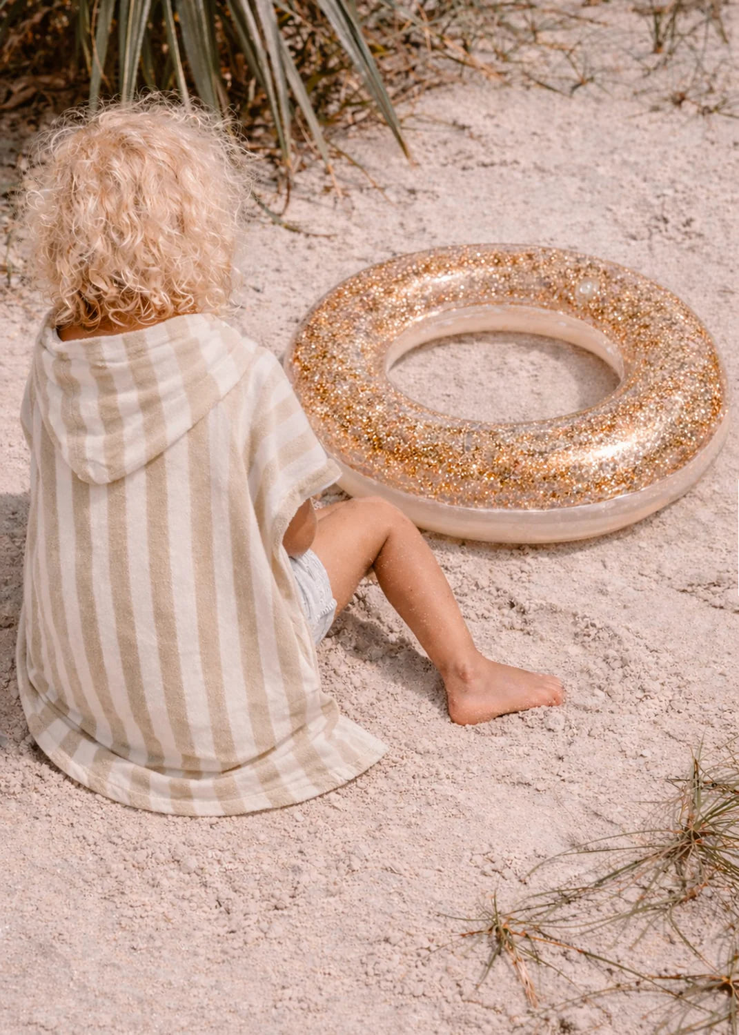 Poncho asciugamano a righe Poncho