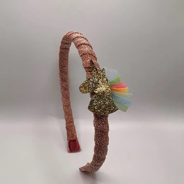 Cerchietto unicorno glitter rosa Cerchietto