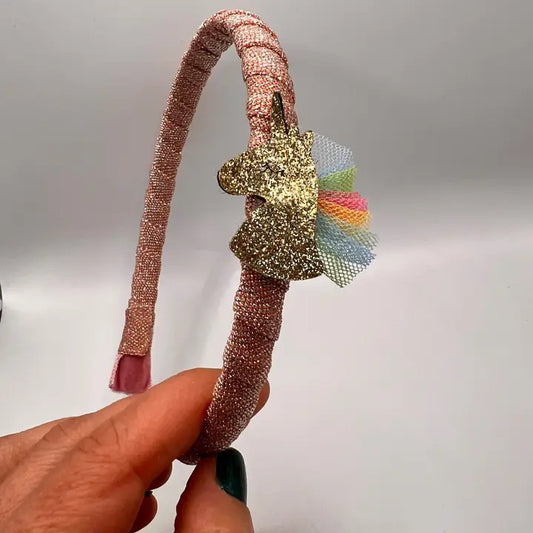 Cerchietto unicorno glitter rosa