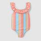 Costume intero con righe colorate costume