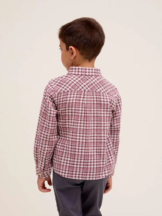 Camicia a quadri bordeaux