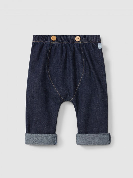 Pantaloni pull-up in denim di cotone biologico