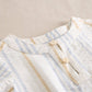 Set da neonato a righe blu e cammello