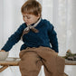 Maglioncino Bambino Blu con Motivo a Bolle – Cotone, Lana e Cashmere | Girocollo maglioncino