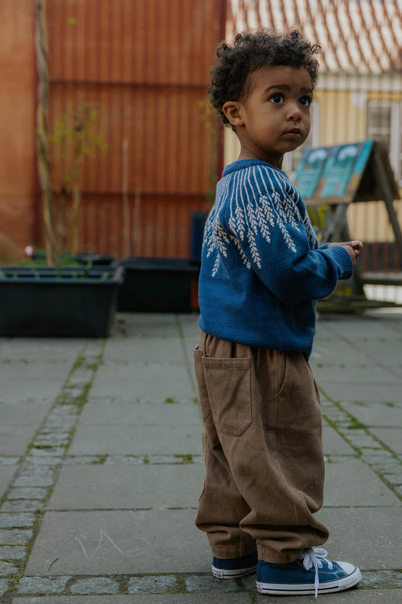 Pantaloni Cargo Bambino Duna in Denim Lavato – Elastico in Vita e Tasche Laterali pantalone