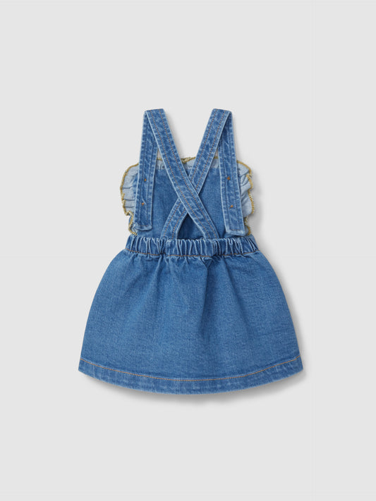 vestito in denim con volant vestito