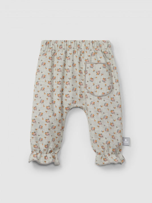 Pantaloni fiori in tripla garza