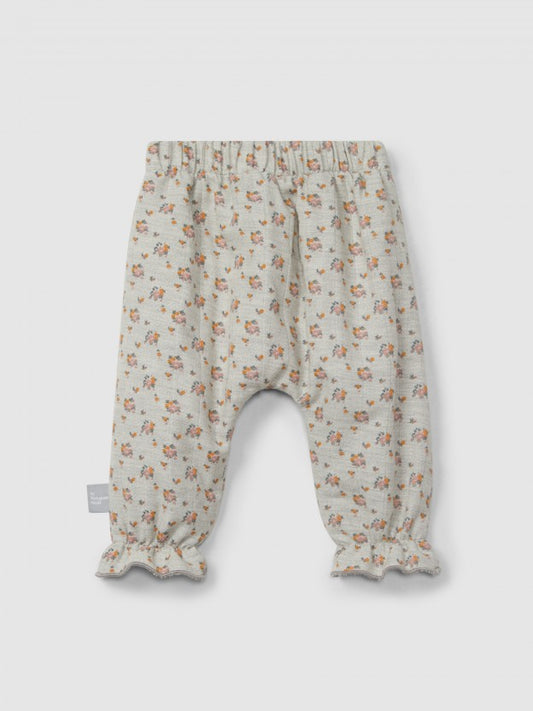 Pantaloni fiori in tripla garza