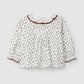 Blusa in mussola con stampa abete camicia