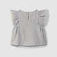 Blusa in tessuto rigato e dettaglio ricamo inglese blusa